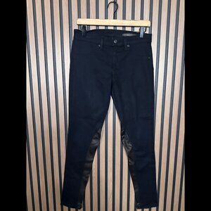 Rag & Bone Jeans 27 Womens Dark Wash Lambskin Trim Cototn Stretch Denim